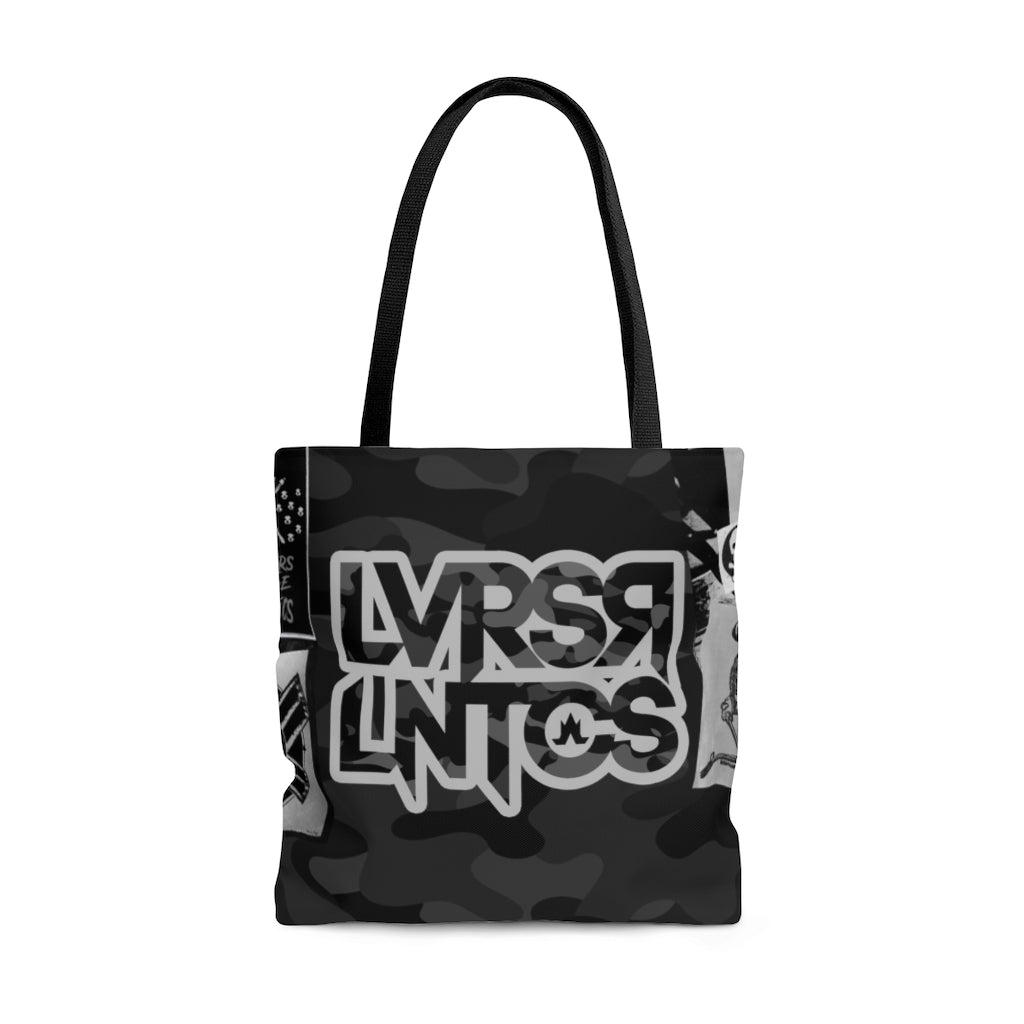 LVRSRLNTCS - Black Camo Tote Bag