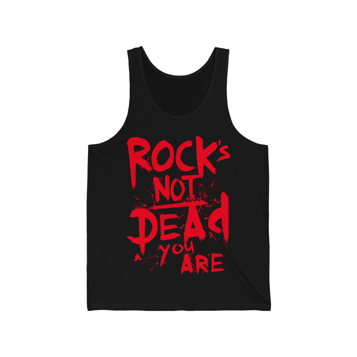 Rock's Not Dead Tank Top (Red Print) - Men's